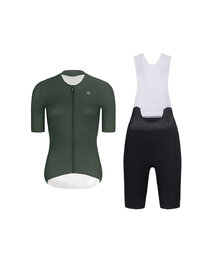 RIVANELLE Tricoul și pantaloni scurți de ciclism - ELEVATE - negru/verde